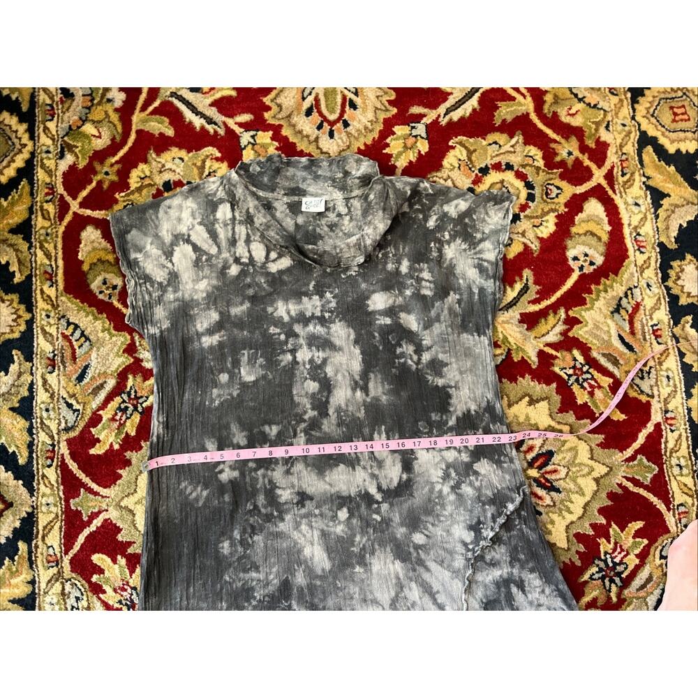 Oh My Gauze Dress 2 L/XL Black Blue Gray Tie Dye Boho Hippie Lagenlook Maxi - Picture 13 of 13